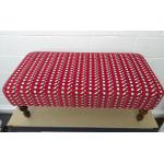 Bench Footstool upholstered in Pierre Frey Red Velvet